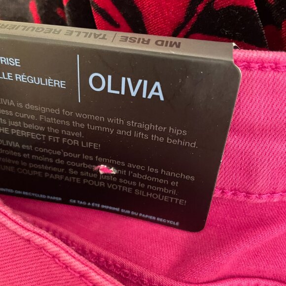 FDJ French Dressing Jeans Olivia Pink Mid Rise Denim Slim Leg Ankle Raw Hem sz 6 - Picture 3 of 7